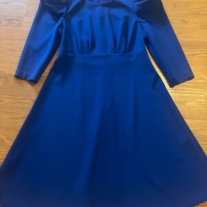 Calvin Klein Cobalt Blue Long Sleeve Dress